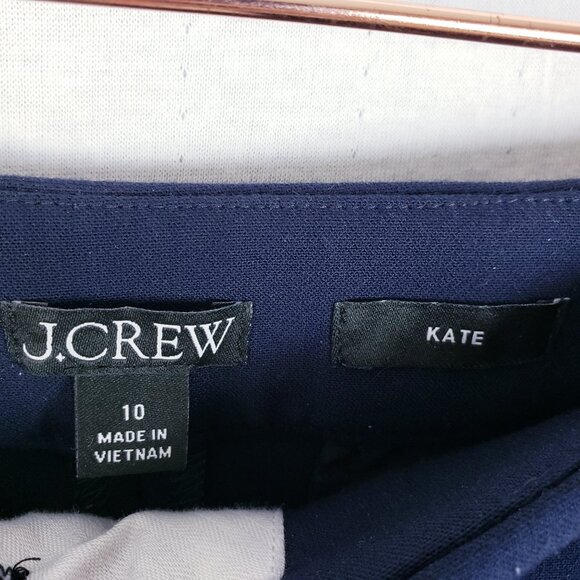 J Crew Kate Pants Straight Leg Stretch Navy Blue Business Career BK251 size 10 - Picture 4 of 11